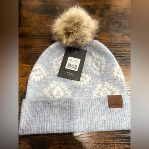 Ice Blue C.C. Beanie Pom Hat